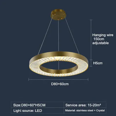 Luxury crystal chandelier modern Nordic style - vue 12 sur 12