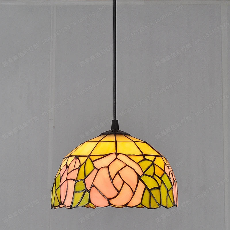 Tiffany style stained glass chandelier for antique decorative lighting