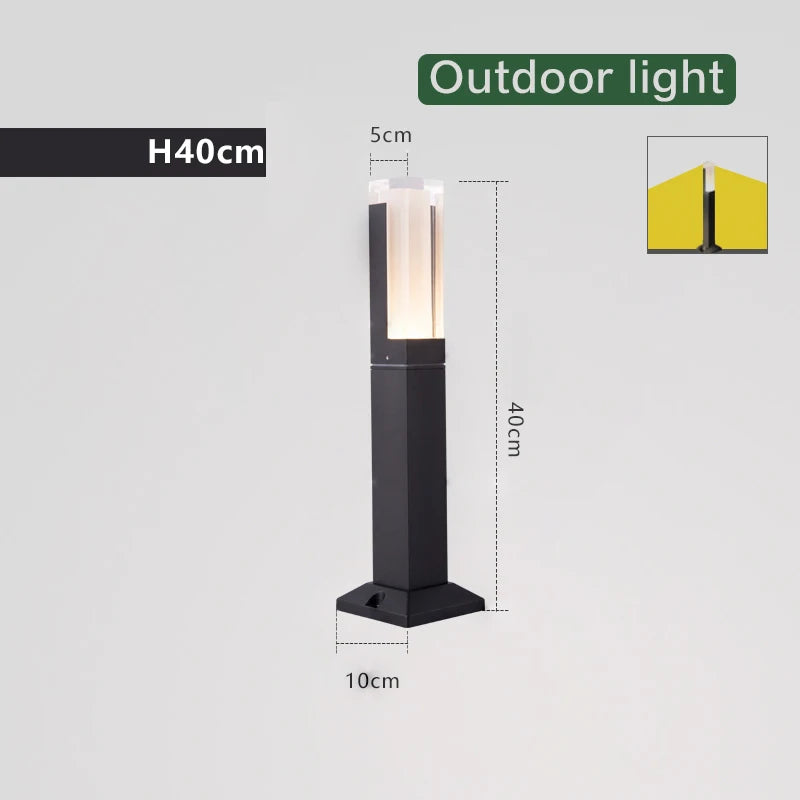Modern waterproof aluminium LED garden lawn light - vue 8 sur 10