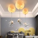 Decorative lunar ceiling light with astronaut, ideal for bedroom