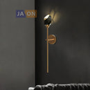 Postmodern copper and crystal LED wall light