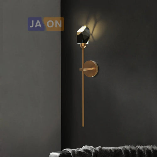 Postmodern copper and crystal LED wall light - vue 7 sur 22