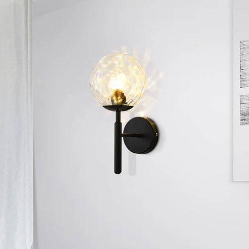 Nordic wall light with luxurious forged glass water pattern - vue 3 sur 10