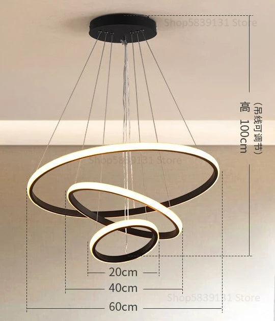 Modern acrylic LED chandelier with light ring