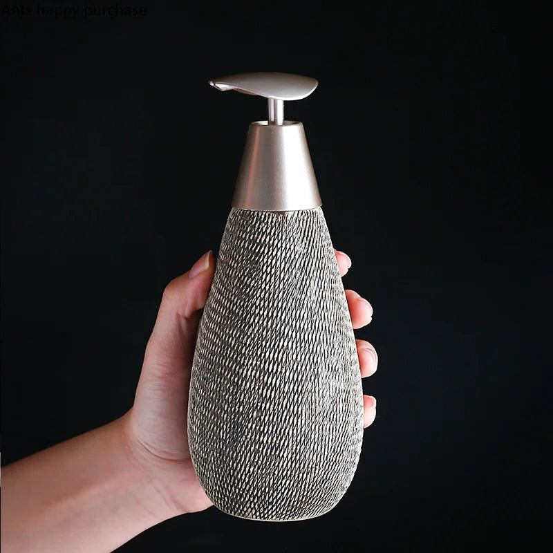 ceramic bottle for lotion, shower gel and soap - vue 5 sur 11
