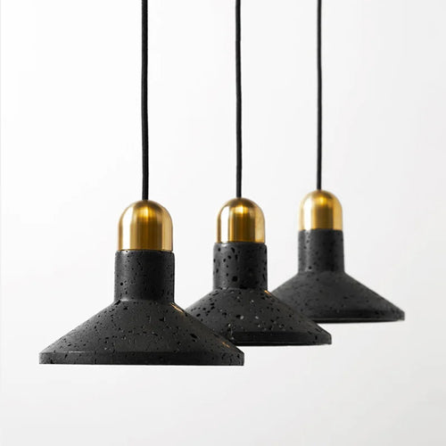Modern industrial style cement terrazzo pendant light - vue 4 sur 10