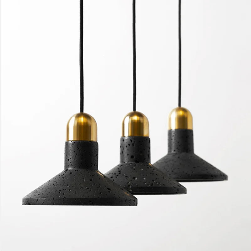 Modern industrial style cement terrazzo pendant light - vue 4 sur 10