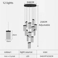 Contemporary crystal chandelier for staircases and interior decor