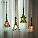 Retro glass pendant light for bar and restaurant decor