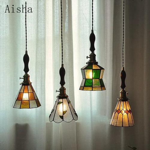 Retro glass pendant light for bar and restaurant decor - vue 3 sur 14