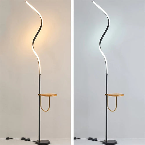Modern curved LED floor lamp nordic decorative standing light - vue 2 sur 8
