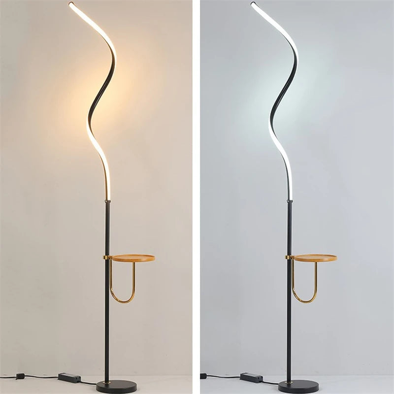 Modern curved LED floor lamp nordic decorative standing light
