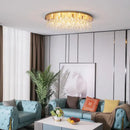 Luxury round LED crystal ceiling light postmodern European style