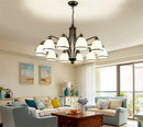 Classic iron and glass chandelier for indoor decoration