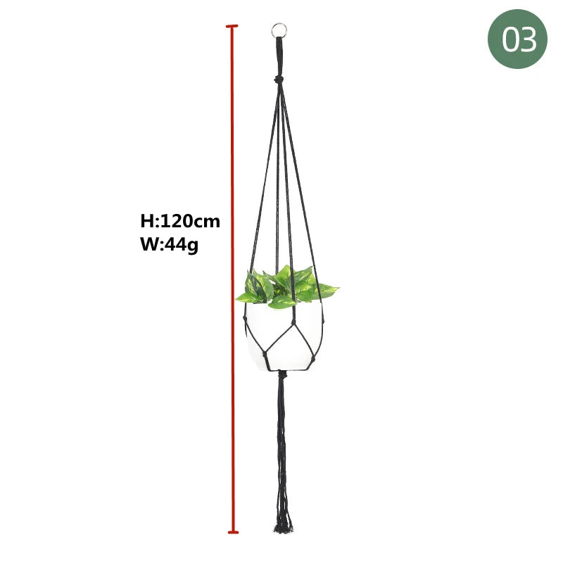 macrame hanging baskets for plants and decoration - vue 11 sur 30