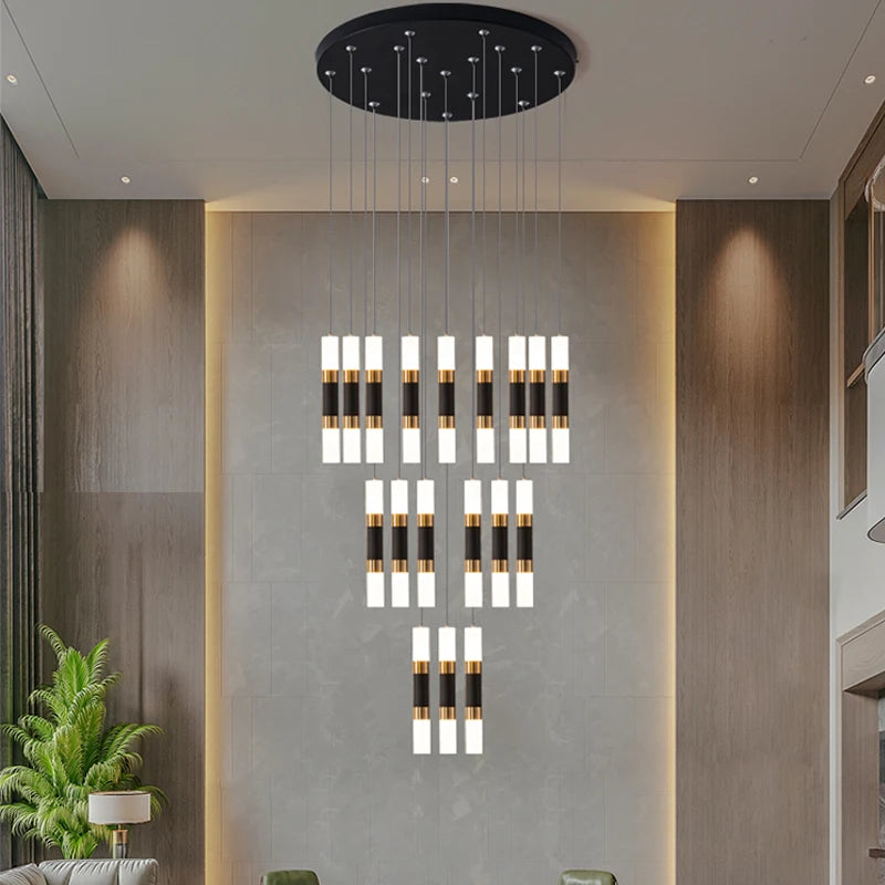Modern acrylic LED chandelier for creative spaces