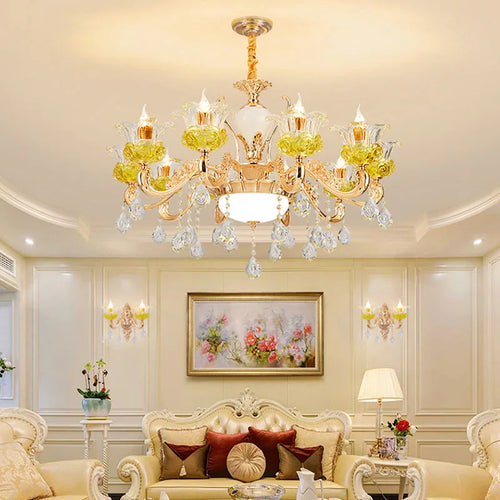 European crystal chandelier luxury lighting for interior decoration - vue 2 sur 13