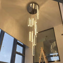 Gold LED crystal chandelier for elegant and refined indoor lighting