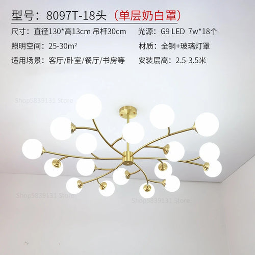 Modern LED chandelier nordic molecular pendant light - vue 13 sur 14