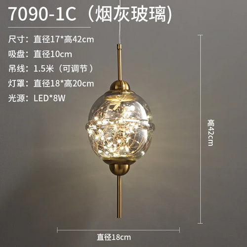 Creative modern glass pendant light for bars and shops - vue 9 sur 11