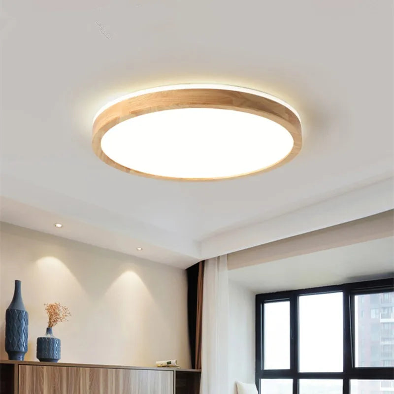 Ultra-slim Japanese solid wood LED ceiling light modern design 2021