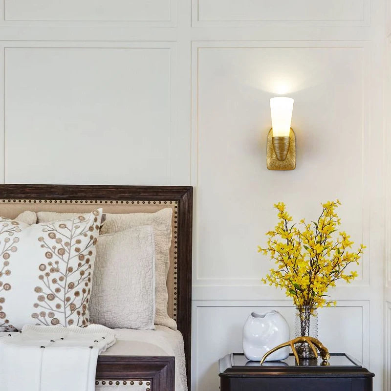 Creative gold leaf indoor wall light - vue 4 sur 8