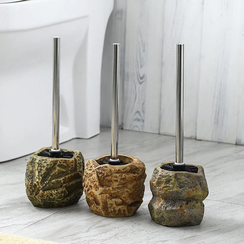 ensemble créatif de support de brosse de toilette en céramique rétro - vue 2 sur 8