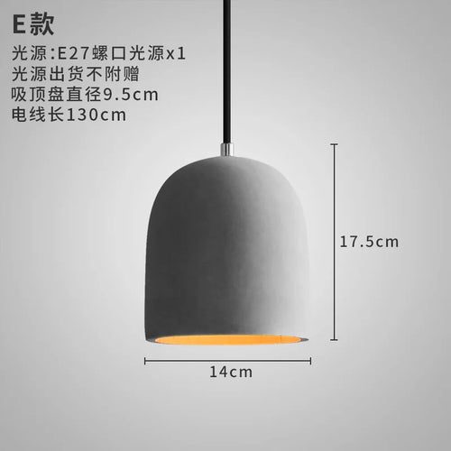industrial style concrete pendant light for modern decoration - vue 14 sur 13