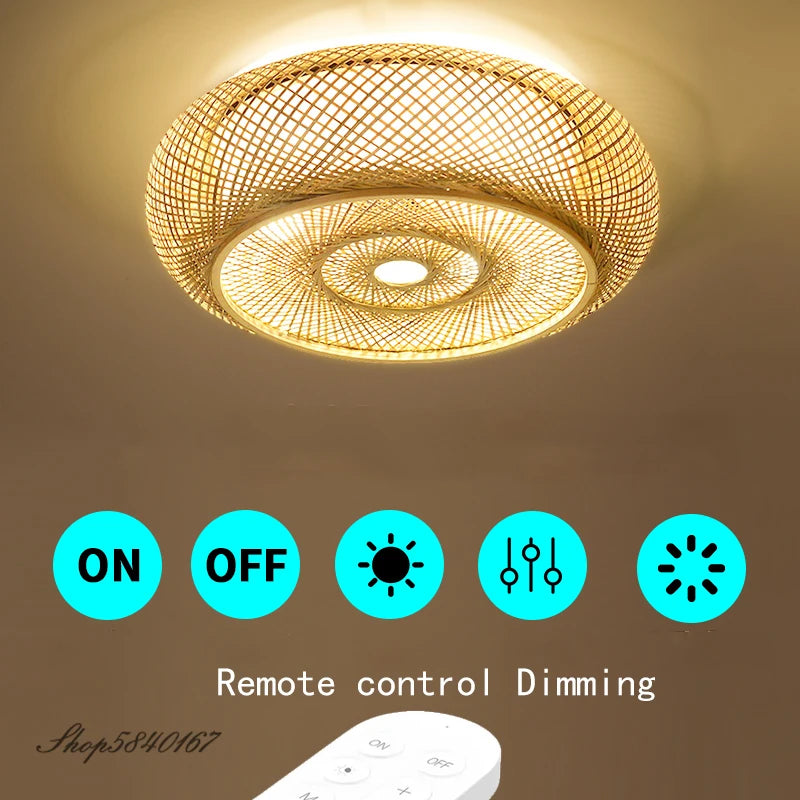 Handmade bamboo pendant light decorative Chinese style