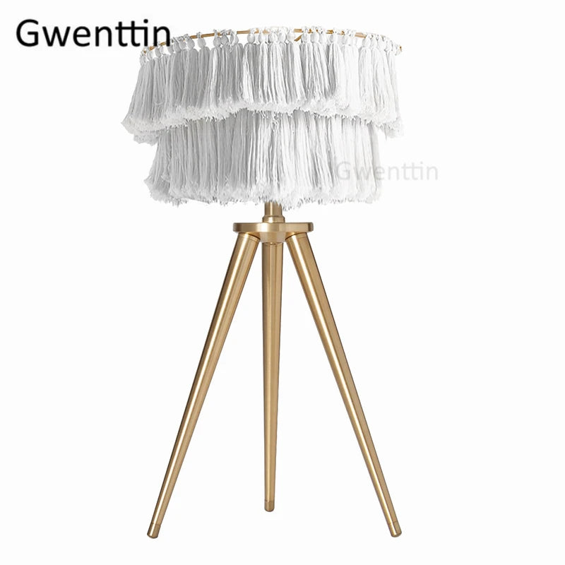 Creative silk thread floor lamp with decorative nordic tripod