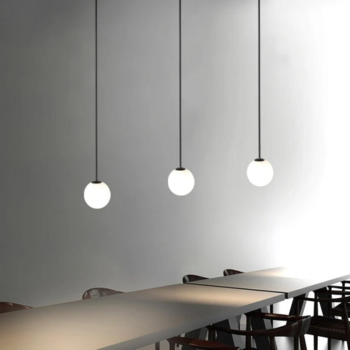 Creative Nordic milky glass pendant lights for bar lighting - vue 5 sur 11