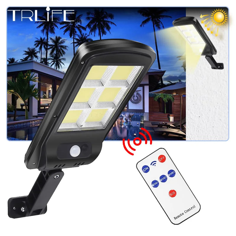 Smart solar lamp with motion sensor and remote control