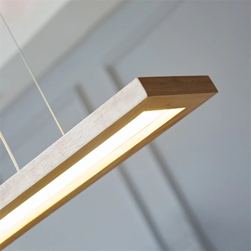 Creative modern minimalist wooden LED pendant light - vue 4 sur 10