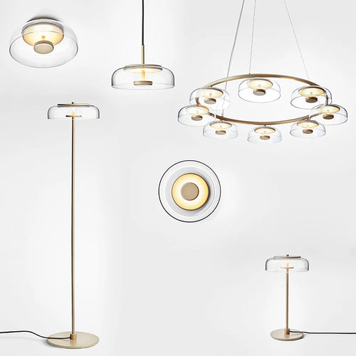 Modern scandinavian luxury designer chandelier round interior lighting - vue 7 sur 10