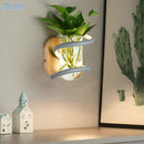 Nordic wooden wall light with green plant for a warm atmosphere