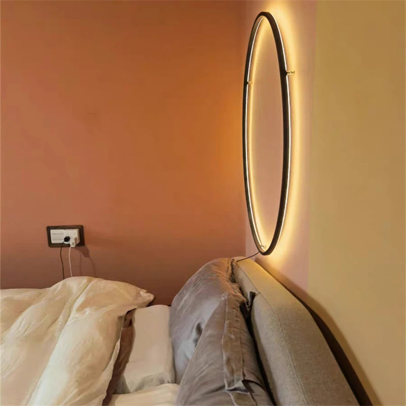 Ring-shaped LED wall light for modern decor