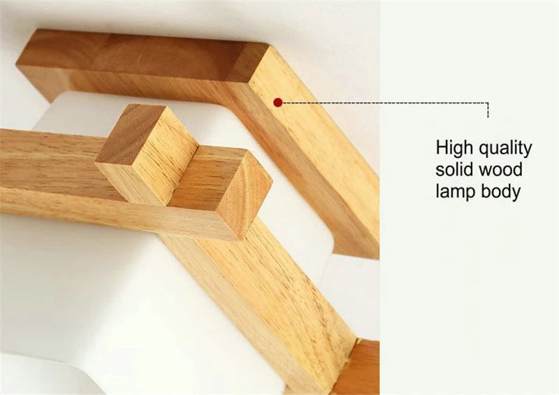 Japanese glass and wood ceiling light for modern interiors - vue 6 sur 8