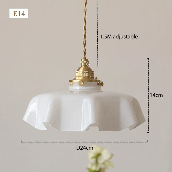 Coloured glass flower pendant light