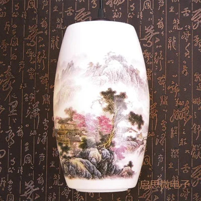 Chinese ceramic pendant light - vue 22 sur 30