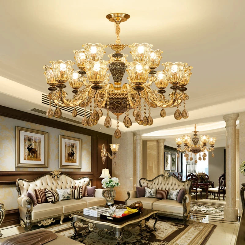 Luxury crystal chandelier for a minimalist ambience - vue 3 sur 16