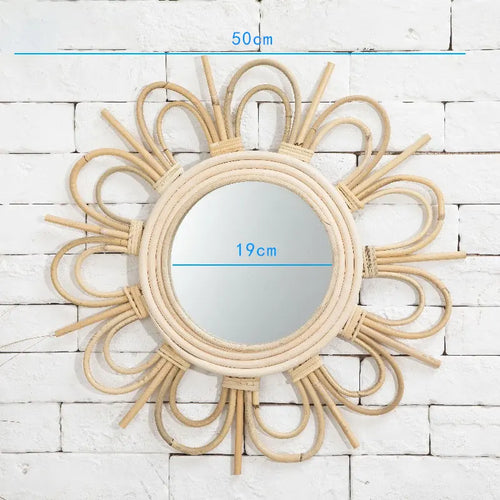 Handwoven Japanese rattan mirror for modern decor - vue 12 sur 12