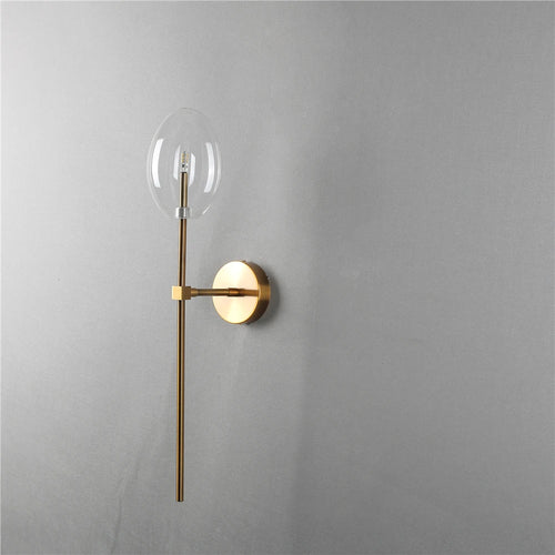 Modern LED wall light with clear glass lampshade - vue 6 sur 7