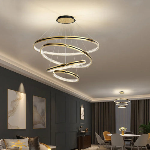 Modern crystal chandelier for hall and luxury restaurant - vue 5 sur 17