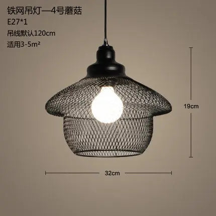 Industrial birdcage chandelier retro loft style minimalist iron