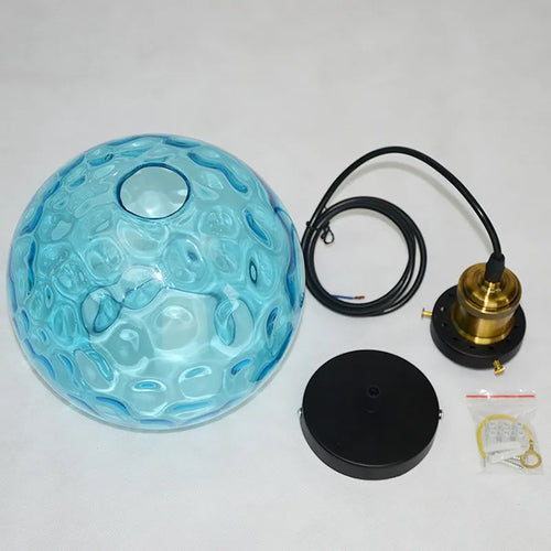 Modern glass ball LED pendant light - vue 3 sur 9