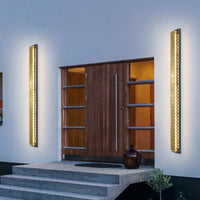 Luxury gold long waterproof wall light for outdoor ambiance