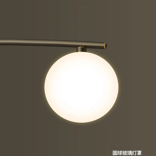 Gold chandelier with glass globe for indoor lighting - vue 8 sur 12