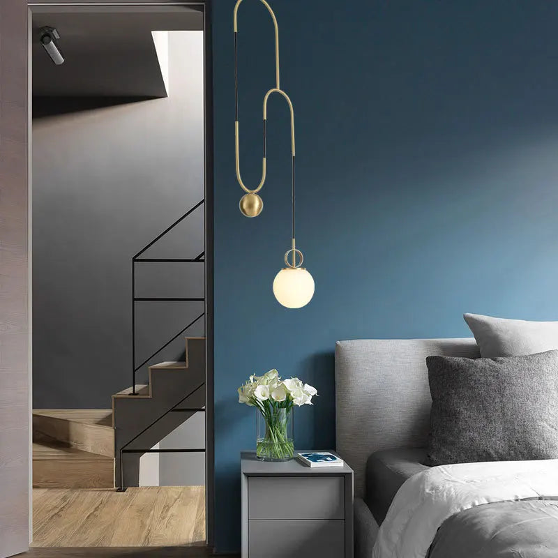Creative glass ball pendant lamp for indoor use