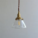 Industrial loft LED pendant light retro brass and glass antique droplight