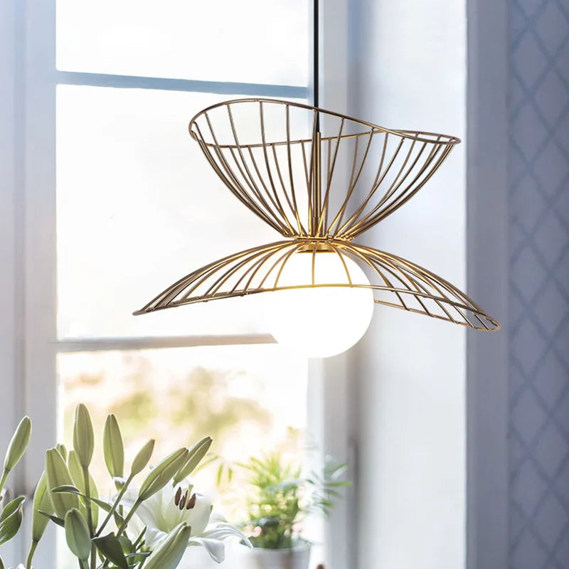 Modern metal ceiling pendant light with adjustable wire LED - vue 3 sur 8